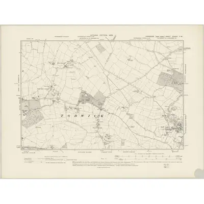1901 Map of Yorkshire CCXCVI.SW, 1903 Print