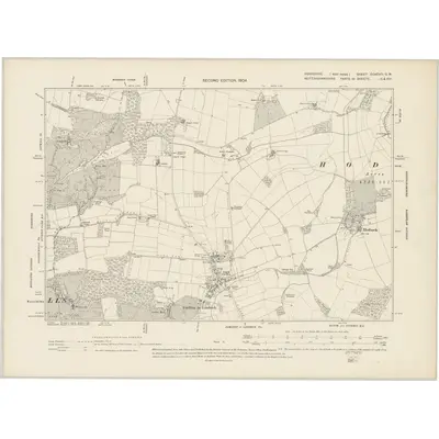 1901 Map of Yorkshire CCXCVII.SW, 1904 Print