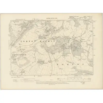 1903 Map of Yorkshire CCXCVIII.NE, 1906 Print