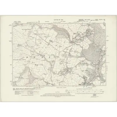 1920 Map of Yorkshire CCXCVIII.NW, 1924 Print