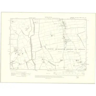 1909 Map of Yorkshire CCXI.NE, 1911 Print