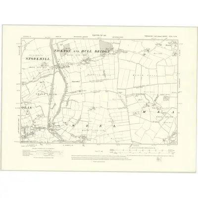 1909 Map of Yorkshire CCXI.NW, 1911 Print