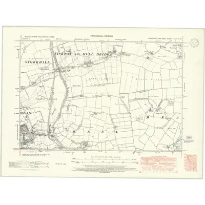 1938 Map of Yorkshire CCXI.NW, 1947 Print