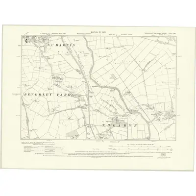 1926 Map of Yorkshire CCXI.SW, 1928 Print