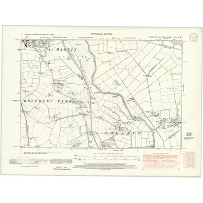 1938 Map of Yorkshire CCXI.SW, 1947 Print