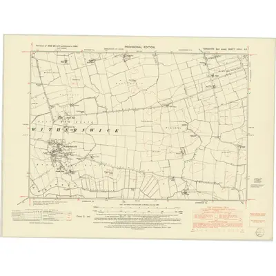 1946 Map of Yorkshire CCXII.NE, 1952 Print