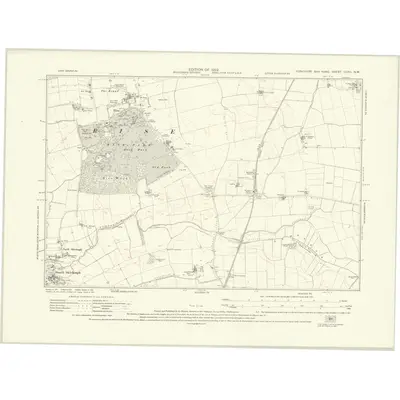 1925 Map of Yorkshire CCXII.NW, 1929 Print