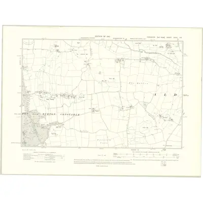 1908 Map of Yorkshire CCXII.SE, 1910 Print