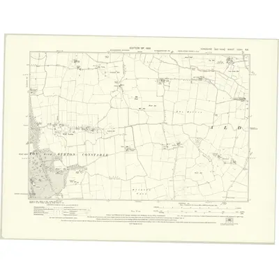 1925 Map of Yorkshire CCXII.SE, 1928 Print