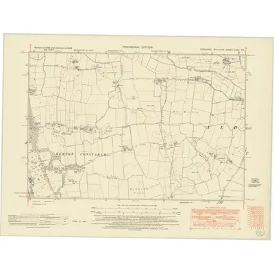 1946 Map of Yorkshire CCXII.SE, 1952 Print