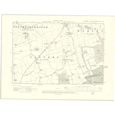 1908 Map of Yorkshire CCXII.SW, 1910 Print