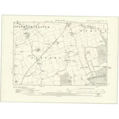 1925 Map of Yorkshire CCXII.SW, 1928 Print