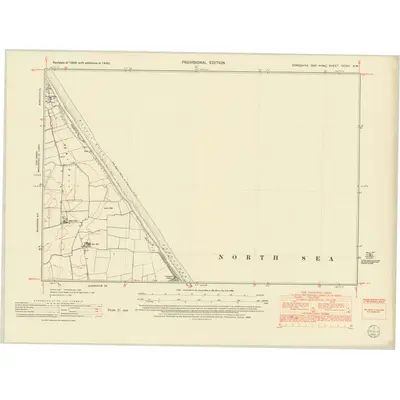 1946 Map of Yorkshire CCXIII.NW, 1952 Print