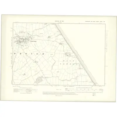 1908 Map of Yorkshire CCXIII.SW, 1910 Print