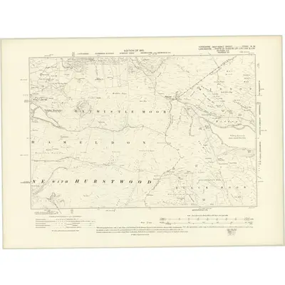 1905 Map of Yorkshire CCXIV.NW, 1910 Print
