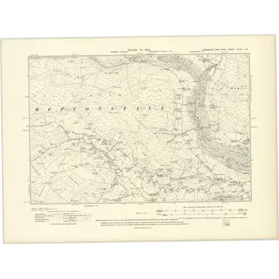 1905 Map of Yorkshire CCXIV.SE, 1908 Print