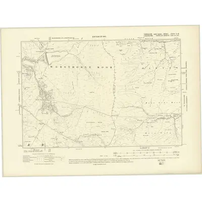1905 Map of Yorkshire CCXIV.SW, 1910 Print