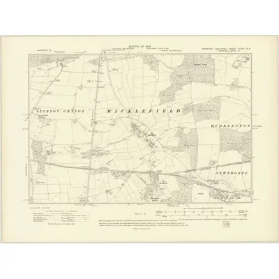 1906 Map of Yorkshire CCXIX.NE, 1908 Print