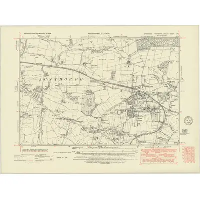 1938 Map of Yorkshire CCXIX.NW, 1948 Print