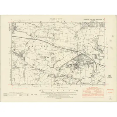 1950 Map of Yorkshire CCXIX.NW, 1953 Print