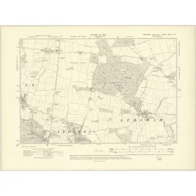 1905 Map of Yorkshire CCXIX.SE, 1908 Print