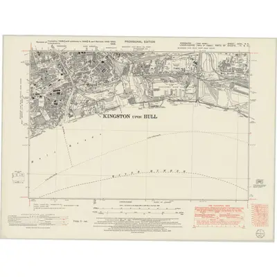 1950 Map of Yorkshire CCXL.NE, 1952 Print