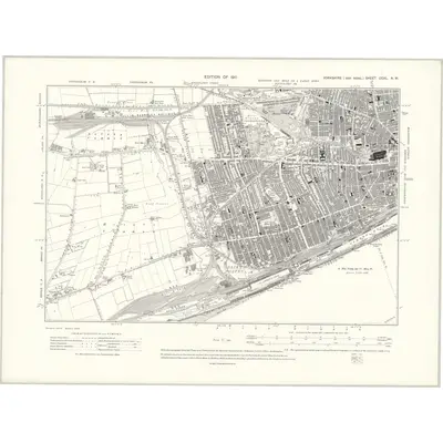 1906 Map of Yorkshire CCXL.NW, 1911 Print