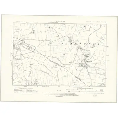 1908 Map of Yorkshire CCXLI.NE, 1910 Print