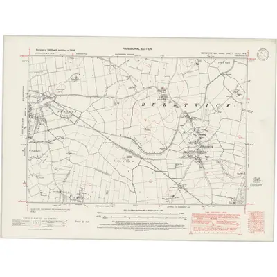 1938 Map of Yorkshire CCXLI.NE, 1946 Print