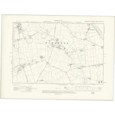 1908 Map of Yorkshire CCXLII.NE, 1910 Print