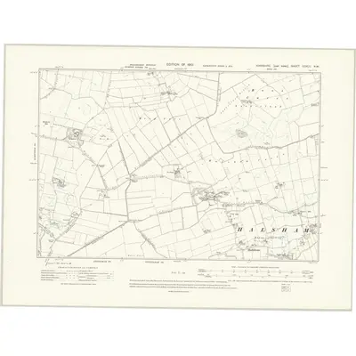1908 Map of Yorkshire CCXLII.NW, 1910 Print