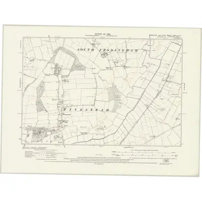 1925 Map of Yorkshire CCXLII.SE, 1928 Print