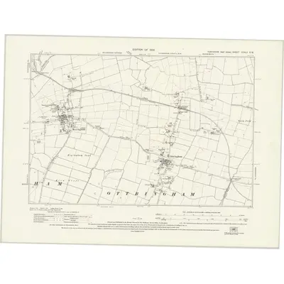 1925 Map of Yorkshire CCXLII.SW, 1929 Print