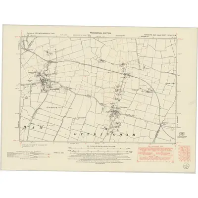 1947 Map of Yorkshire CCXLII.SW, 1951 Print