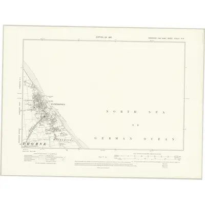 1908 Map of Yorkshire CCXLIII.NW, 1910 Print
