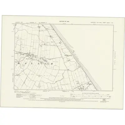 1925 Map of Yorkshire CCXLIII.SW, 1929 Print