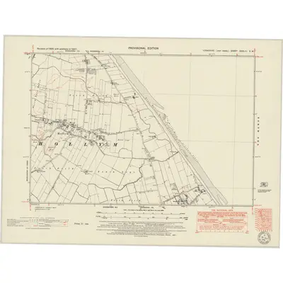 1947 Map of Yorkshire CCXLIII.SW, 1951 Print