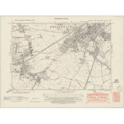 1948 Map of Yorkshire CCXLIX.NE, 1950 Print
