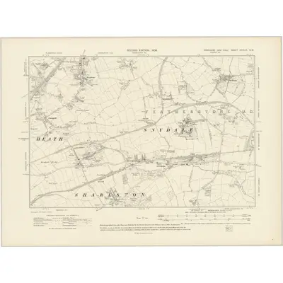 1904 Map of Yorkshire CCXLIX.NW, 1908 Print