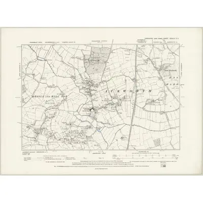 1891 Map of Yorkshire CCXLIX.SE, 1893 Print