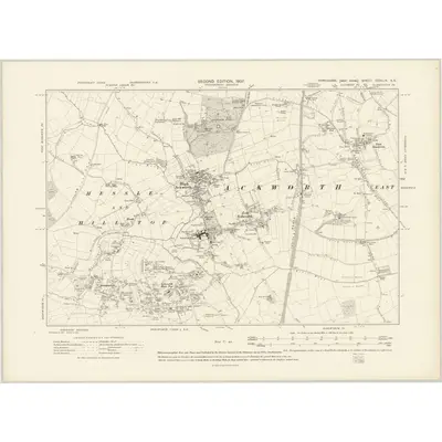 1904 Map of Yorkshire CCXLIX.SE, 1907 Print