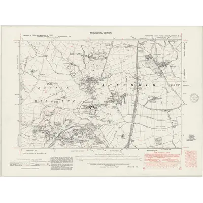 1938 Map of Yorkshire CCXLIX.SE, 1947 Print