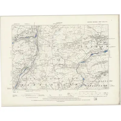 1892 Map of Yorkshire CCXLV.NE, 1894 Print