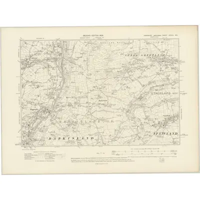1904 Map of Yorkshire CCXLV.NE, 1908 Print