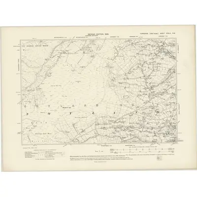 1904 Map of Yorkshire CCXLV.NW, 1908 Print