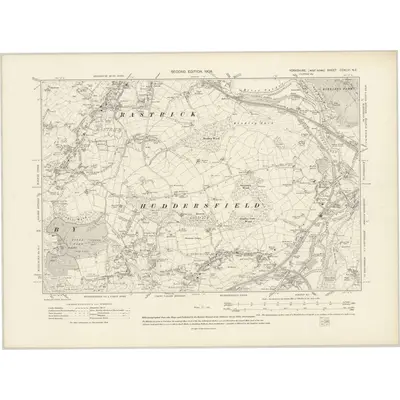 1905 Map of Yorkshire CCXLVI.NE, 1908 Print