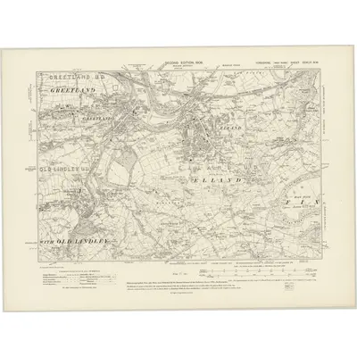 1905 Map of Yorkshire CCXLVI.NW, 1908 Print