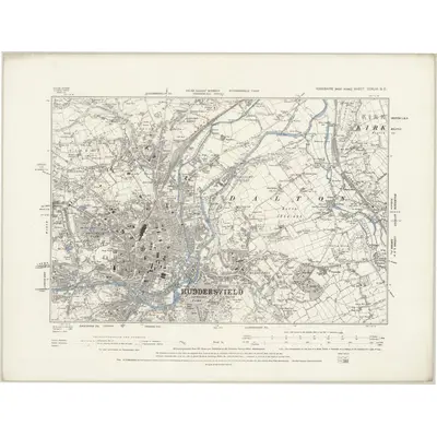 1887 Map of Yorkshire CCXLVI.SE, 1894 Print