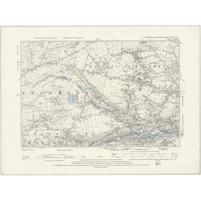 1887 Map of Yorkshire CCXLVI.SW, 1894 Print