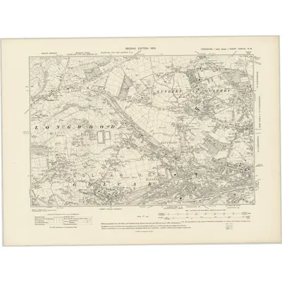 1904 Map of Yorkshire CCXLVI.SW, 1908 Print